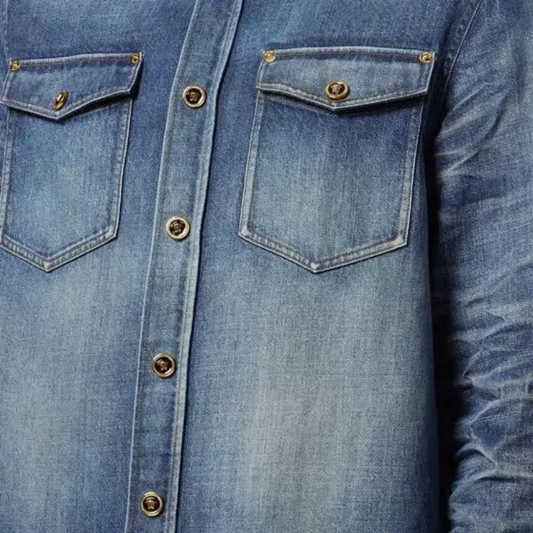 VERSACE Japanese denim Overshirt-4