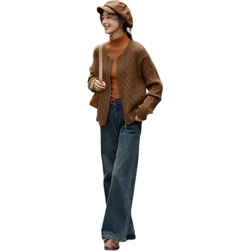 Mo Han Yi Mei Knitwear Women's Coffee-5