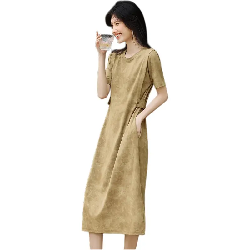 XWI Short Sleeved Dress Women's Yellow-2