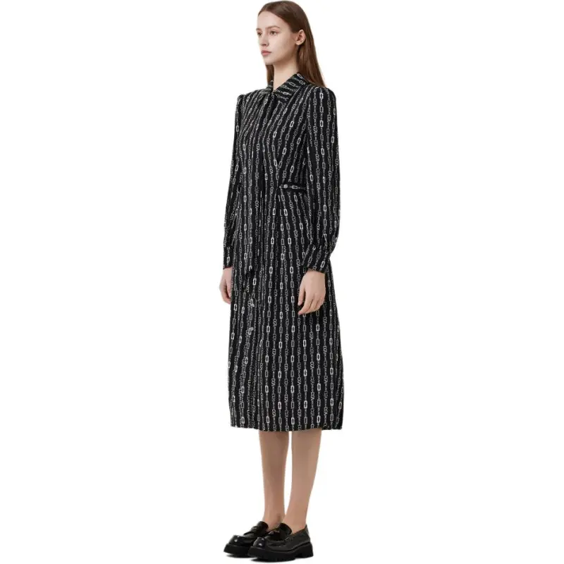 DEGAIA SS25 Long Sleeved Dresses Women's Black-4