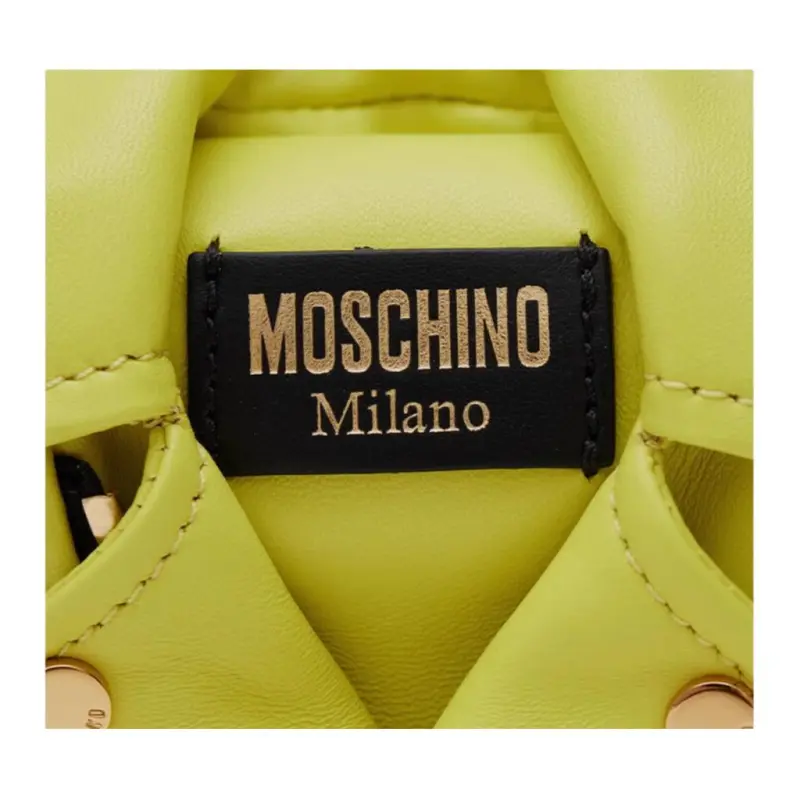 MOSCHINO Lambskin Biker Bag, Shoulder Bag Women's Yellow-3
