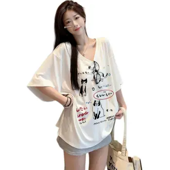 Mu Xiao Xin Drop Shoulder Sleeve T Shirt Women's