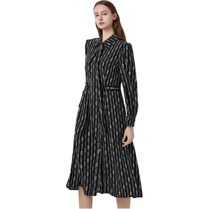DEGAIA SS25 Long Sleeved Dresses Women's Black-6