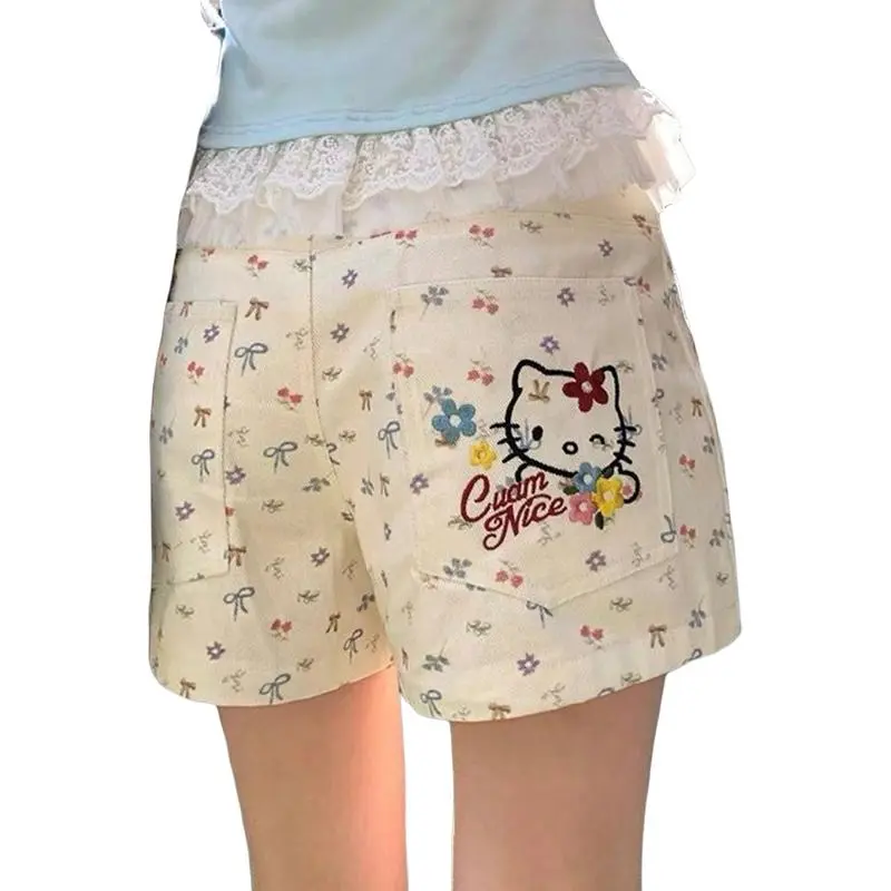 DGMZ Denim Shorts Women's White-1