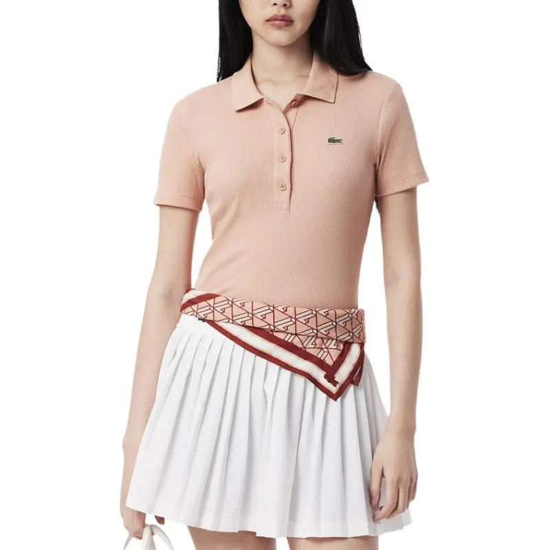 LACOSTE Ribbed Polo Top-2