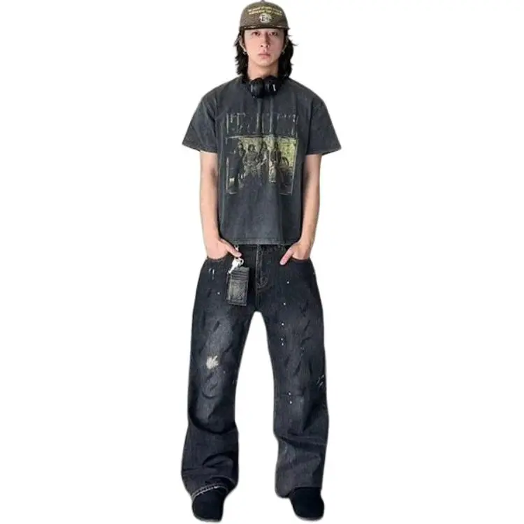 PVPVPV T Shirts Unisex Washed Black-4
