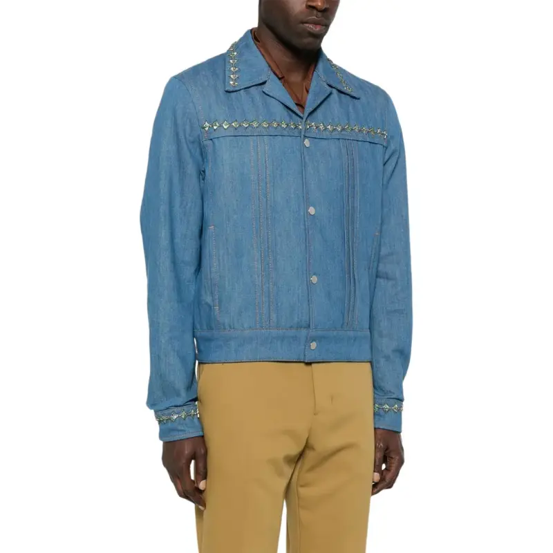 AMIRI Crystal Pleated Cadet Jacket-3