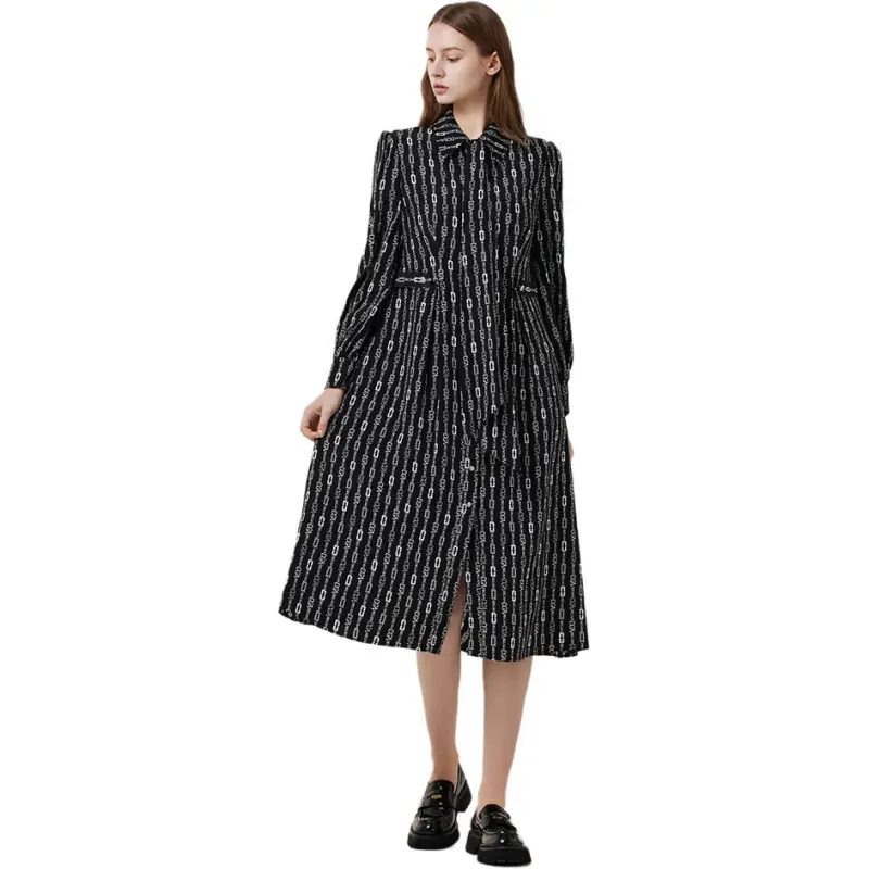 DEGAIA SS25 Long Sleeved Dresses Women's Black-3