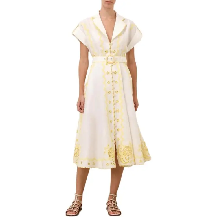 Zimmermann SS25 Short Sleeved Dress Women's Yellow-2