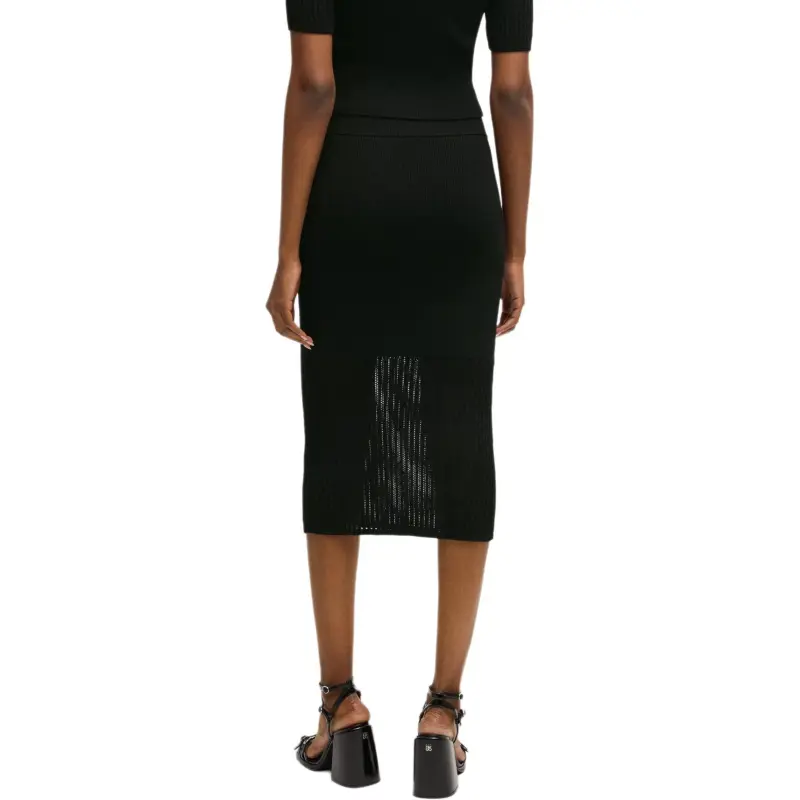 HUGO BOSS Knit Long Skirt Women's Black-3