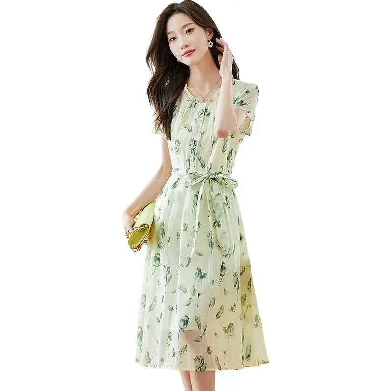 Mu Xiao Xin Short Sleeved Dress Women's-2