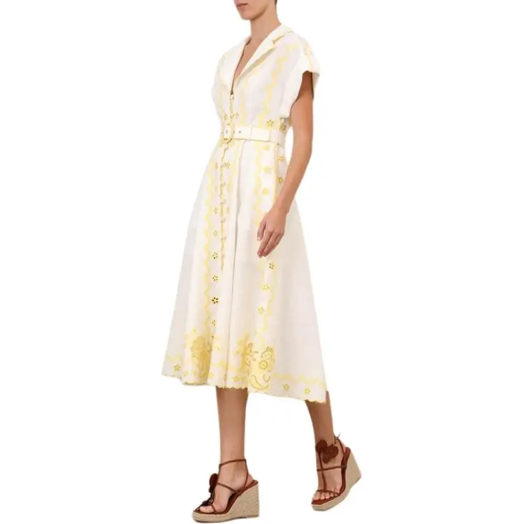 Zimmermann SS25 Short Sleeved Dress Women's Yellow-4