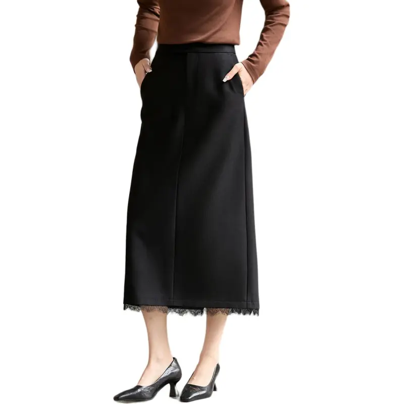 XWI Casual Long Skirts Women's Black-4