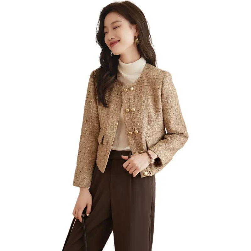 Mo Han Yi Mei Jackets Coats Women's Khaki-4