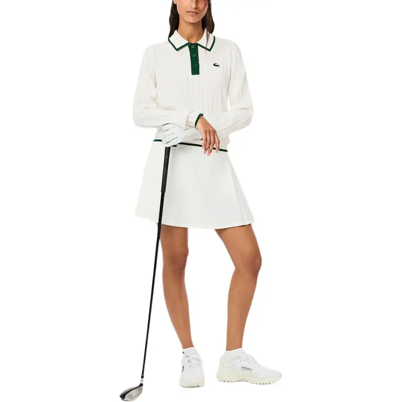 LACOSTE Knitwear Women's White/green Color Blocking-2