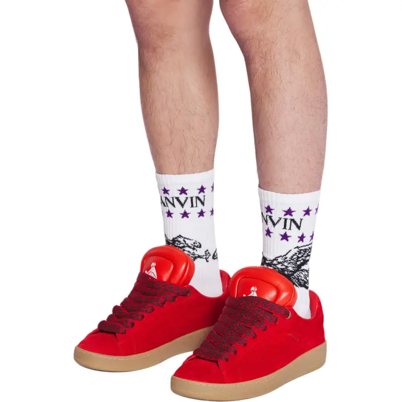 Lanvin X Future Logo Socks 'White Mustang/Black'-1