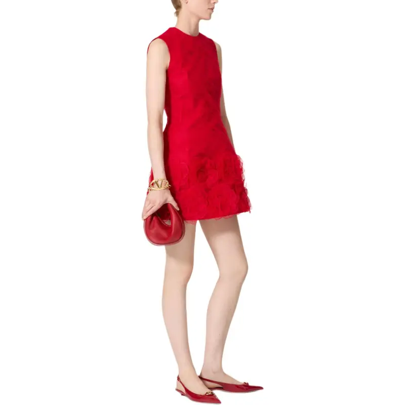 Valentino FW24 Sleeveless Dress Women's Red-4