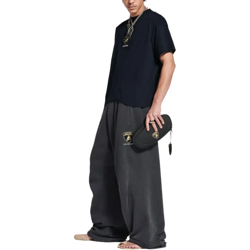 Balenciaga x Automobili Lamborghini Knitted Sweatpants Regular Fit Men's Black-3