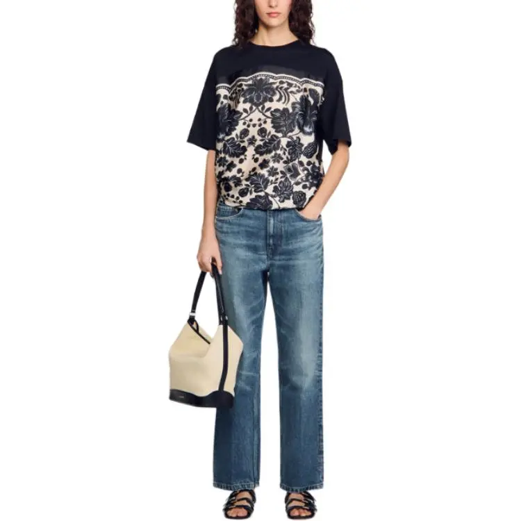 Sandro Floral print T shirt-4