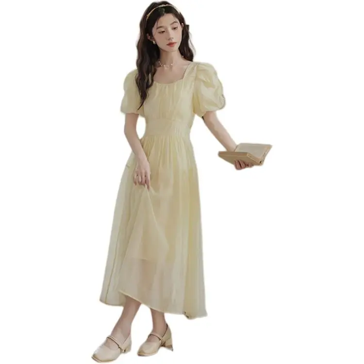 Flowers In Water Short Sleeved Dress Women's-1