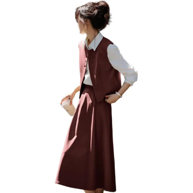 Mo Han Yi Mei Skirt Set Women's Red-4