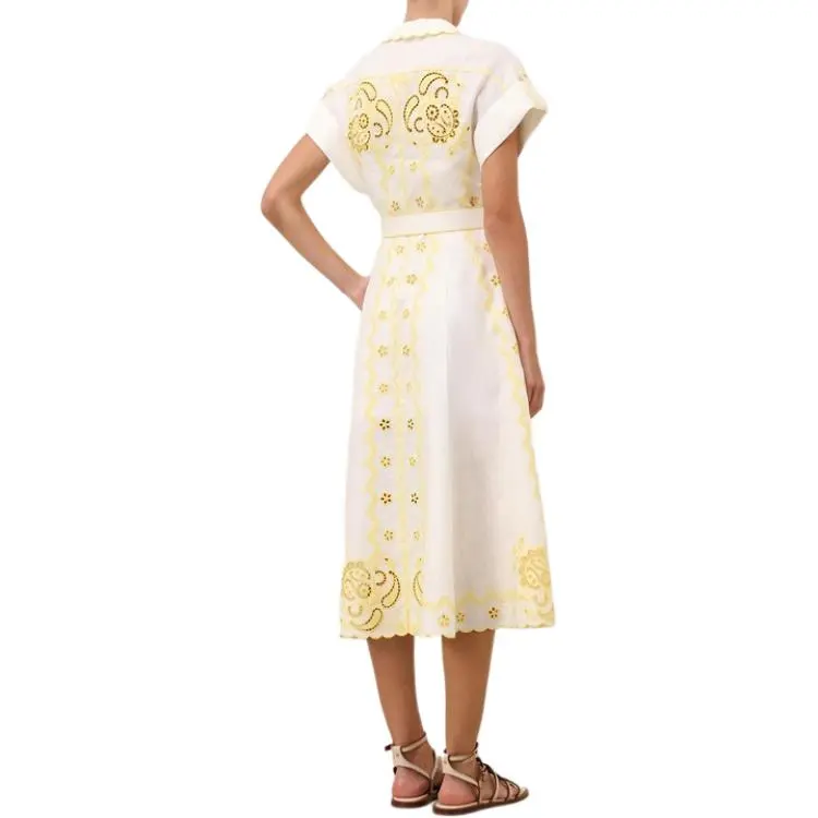 Zimmermann SS25 Short Sleeved Dress Women's Yellow-3