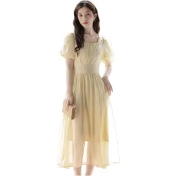 Flowers In Water Short Sleeved Dress Women's