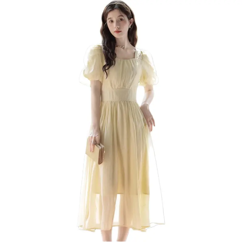 Flowers In Water Short Sleeved Dress Women's-0