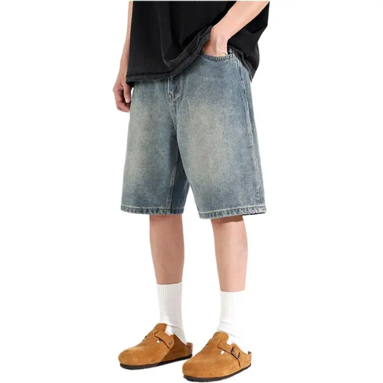 GOODHENLCE Denim Shorts Unisex Blue-3