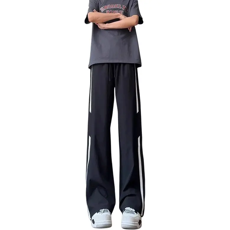 DARK HORSE Casual Pants Unisex Black Stripes-2