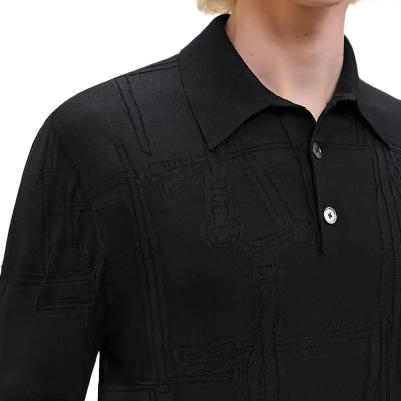 HERMES Jeu De Points Harnais Knitwear Men's Black-2