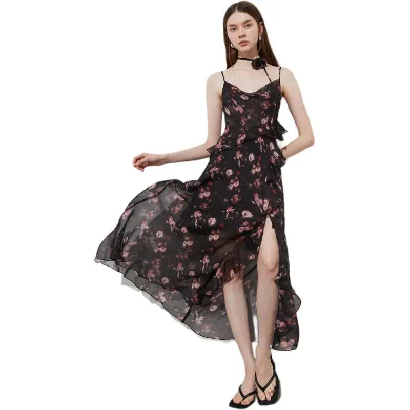 DPLAY Slip Dress Women's Dark Night Pink Undertone Rose-2