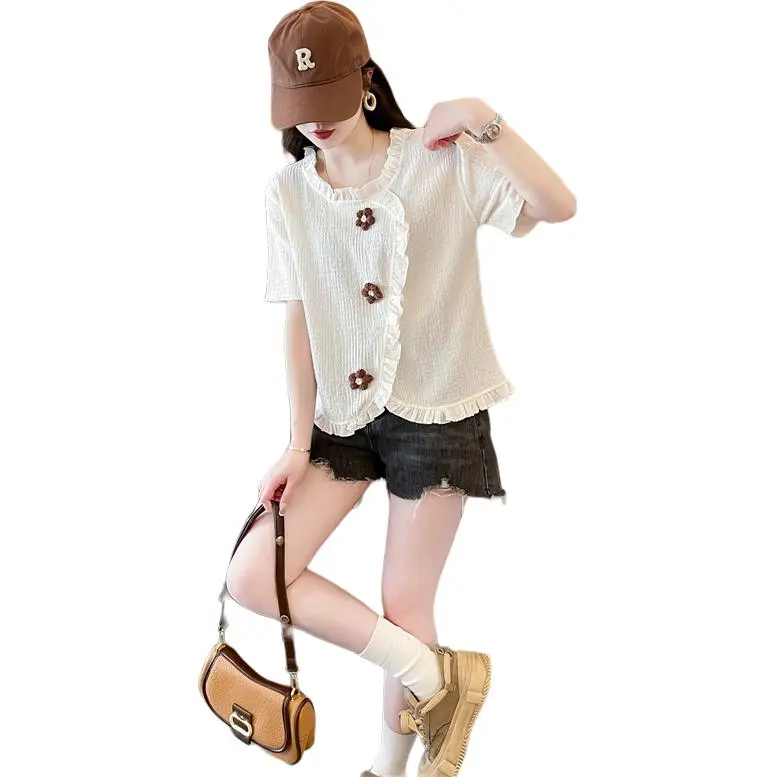 Mu Xiao Xin Drop Shoulder Sleeve T Shirt Women's-1