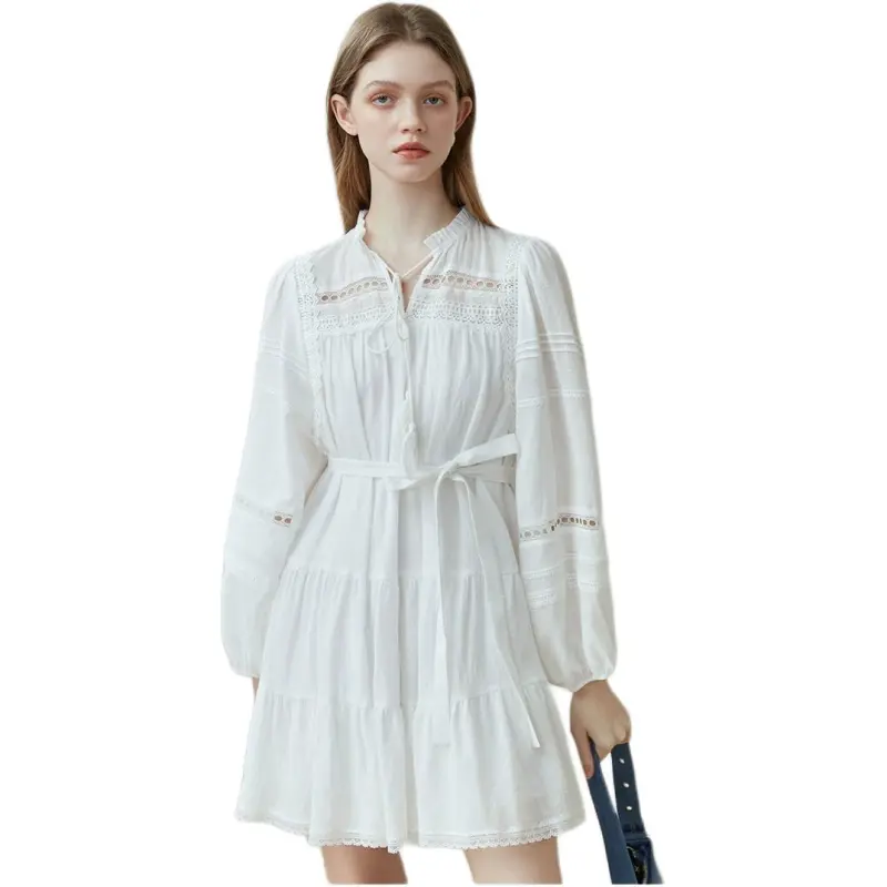 KAISER Long Sleeved Dresses Women's White-0