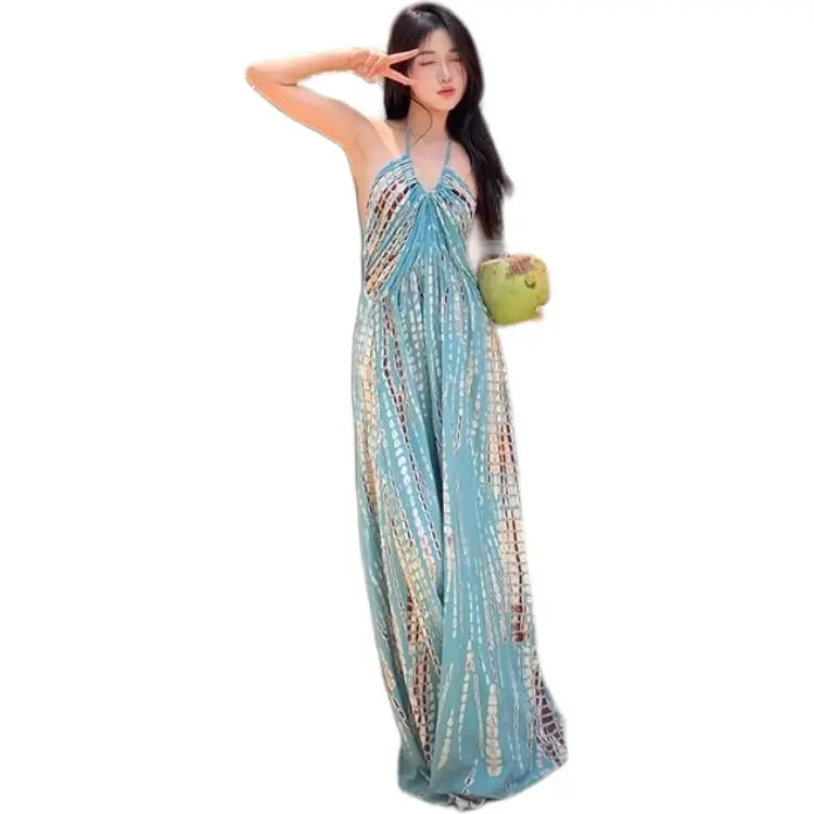 KAISER Slip Dress Women's Blue Green-3