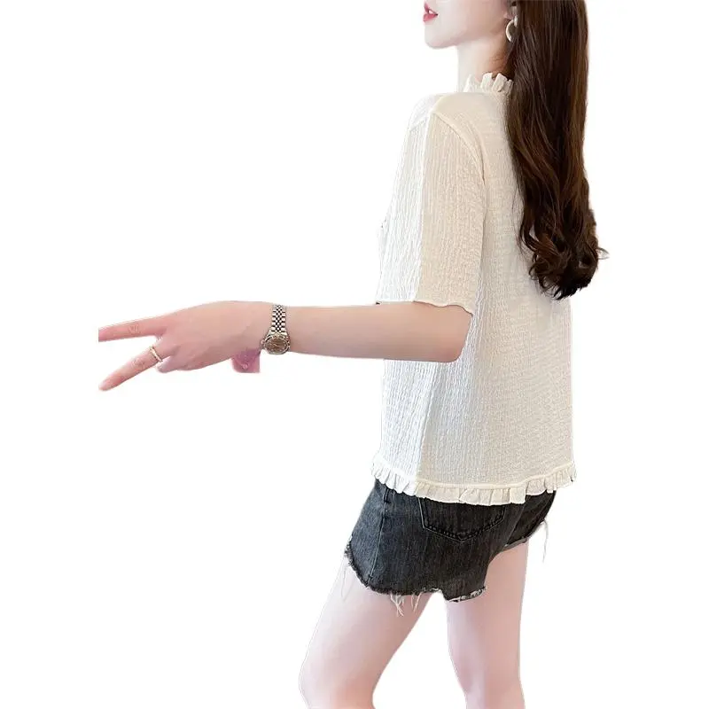 Mu Xiao Xin Drop Shoulder Sleeve T Shirt Women's-3