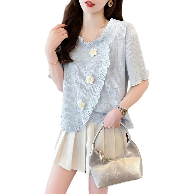 Mu Xiao Xin Drop Shoulder Sleeve T Shirt Women's-9