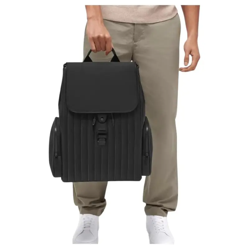 VIHUS Polyurethane Backpack Regular Men's Black-3