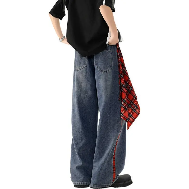 Fashion Versatile American Luxury Streetwear Jeans Design With Patchwork Style Unisex-6
