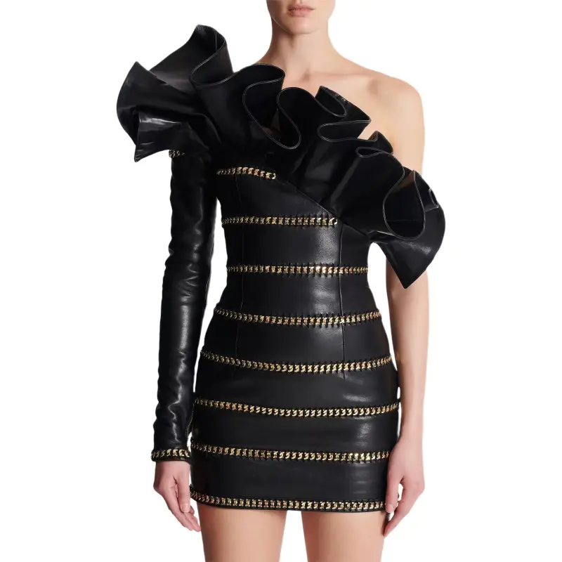 BALMAIN Long Sleeved Dress Women's Black-1