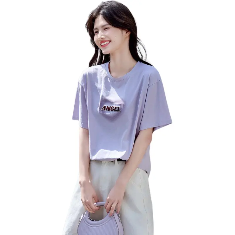 Still quiet T Shirts Women's Purple-1