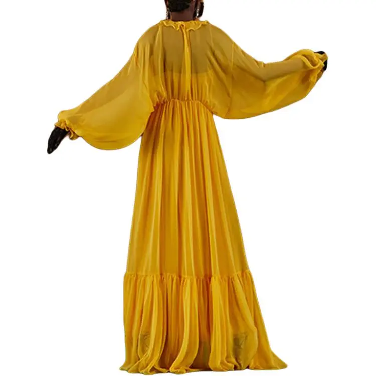 GUCCI Long Sleeved Dress Women's Yellow-2