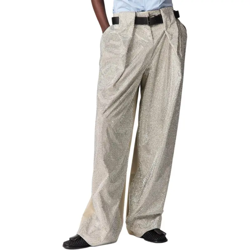 Stella McCartney SS25 Casual Pants Women's Silver-4