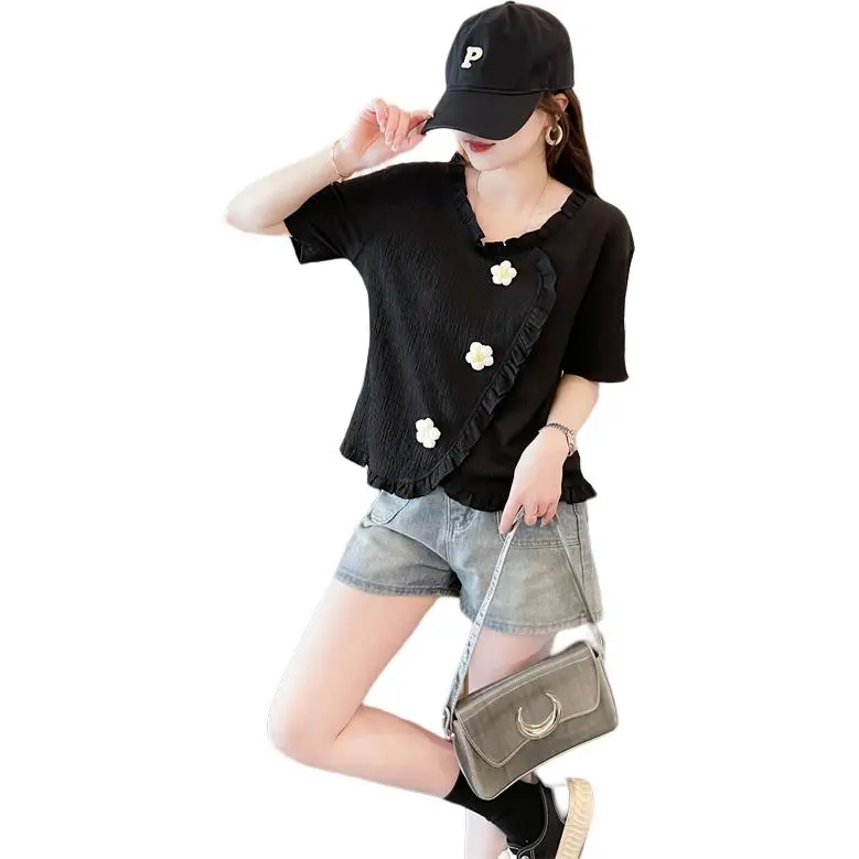 Mu Xiao Xin Drop Shoulder Sleeve T Shirt Women's-6