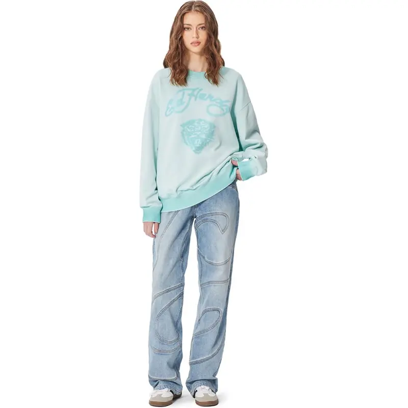 Ed Hardy SS25 Sweatshirt Women's Baby Blue-2