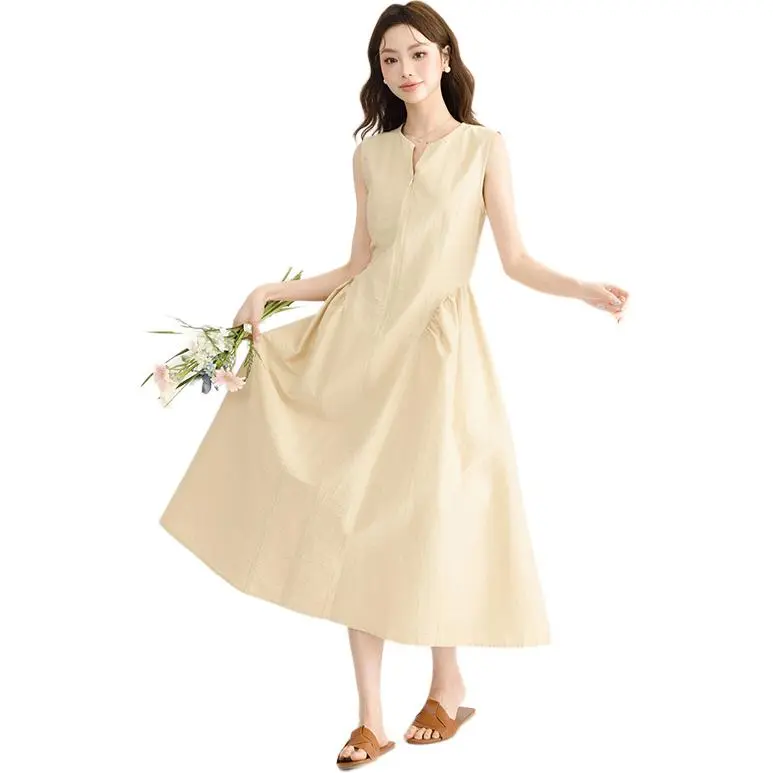 MADALLO Sleeveless Dress Women's Yellow-3