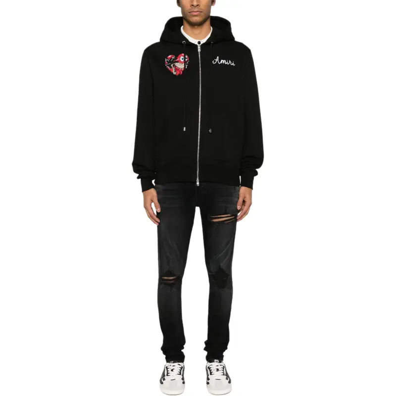 AMIRI Jazz Wolf Zip Up Hoodie-1