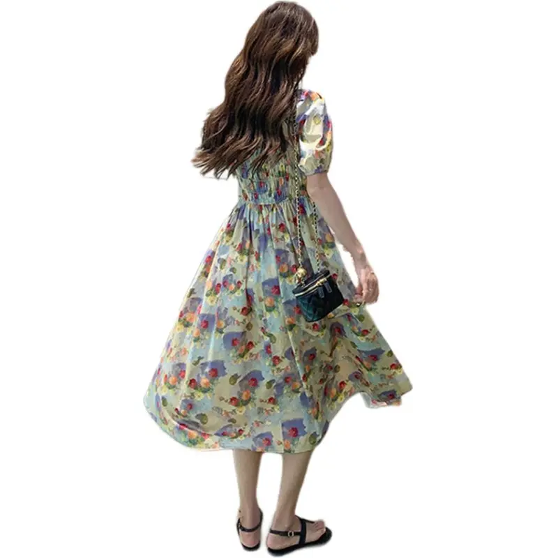 TEME Short Sleeved Dress Women's Floral-0