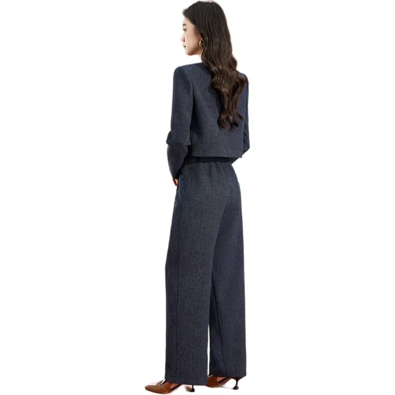 Mylan Spring, Fall Casual Suit Straight Women's Blue-0