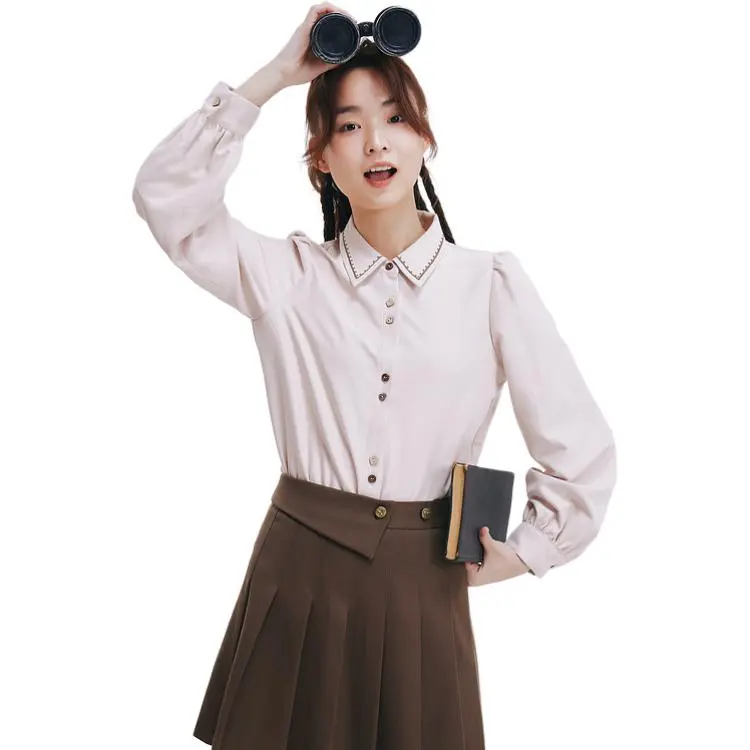 ZIHAN Shirts Women's Beige Gold-1